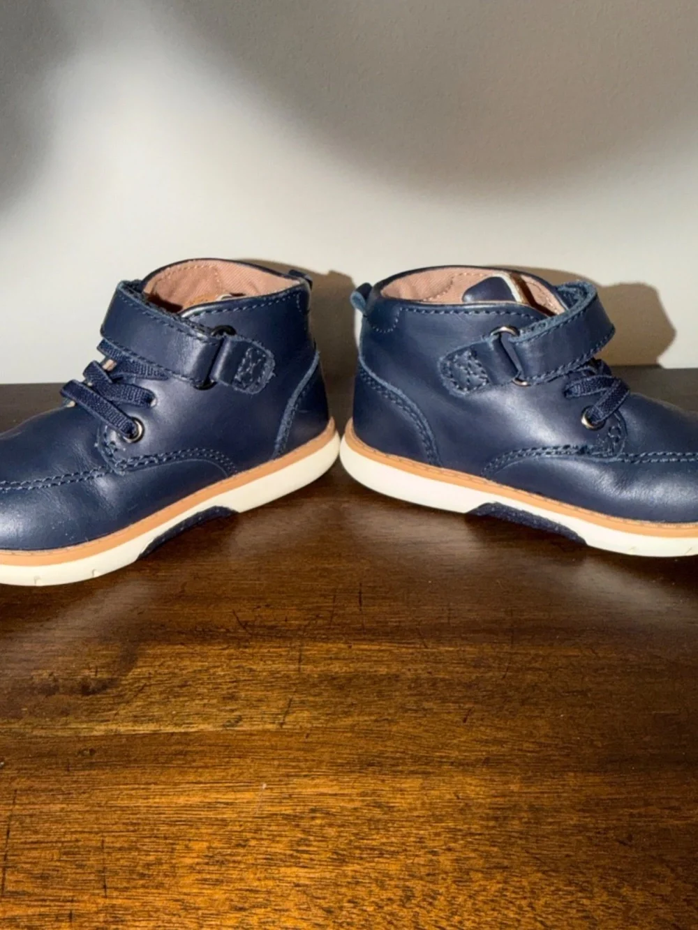 Stride Rite Kids SRT QUINN Leather Boots Boys Size 5.5 W Blue Ankle